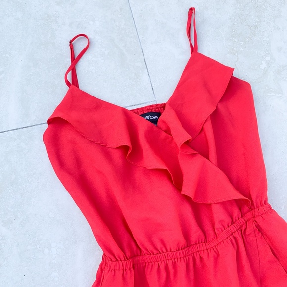 BEBE Red Ruffle Dress - Picture 3 of 4